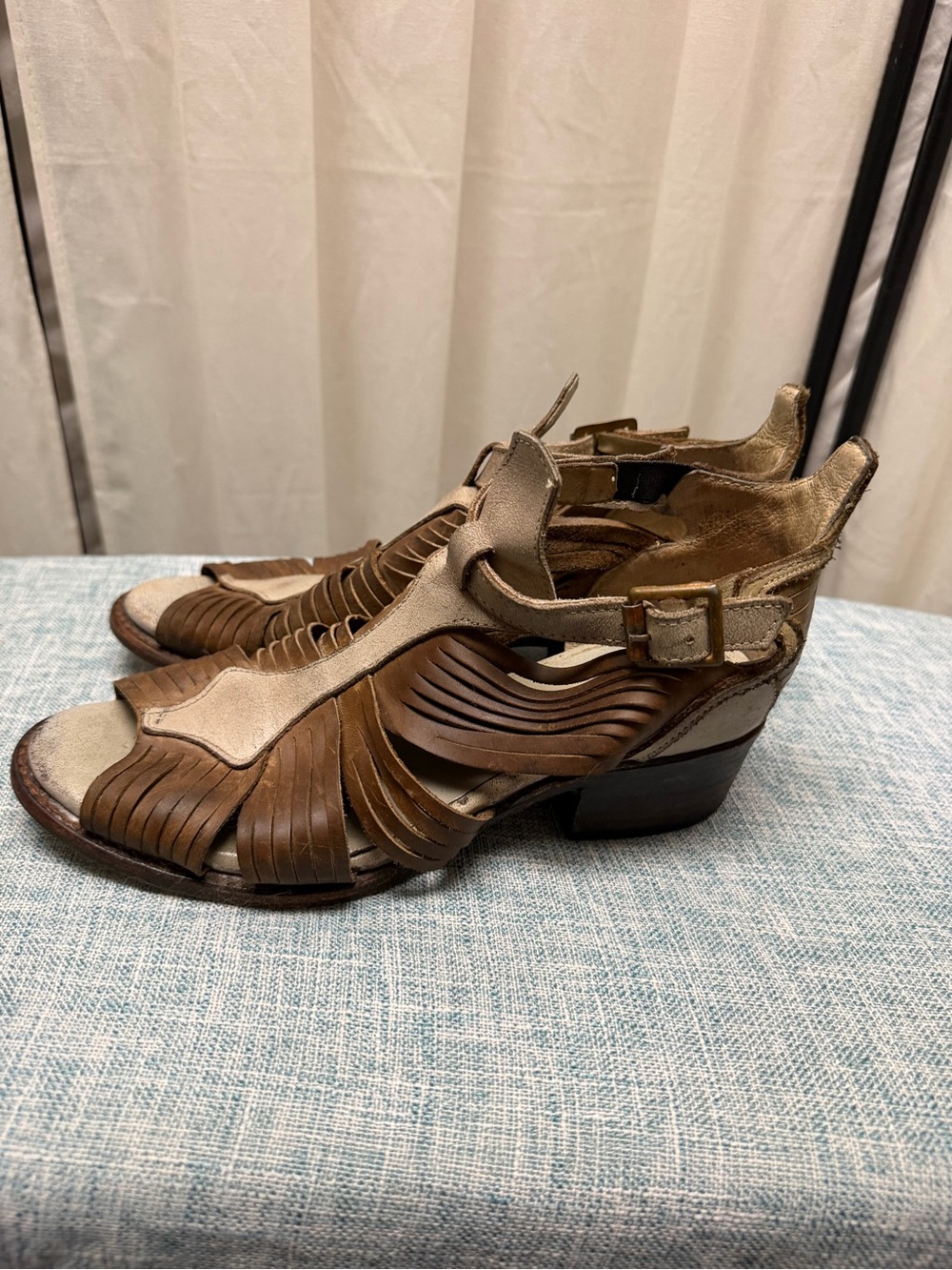 Freebird by Steven Brown Leather Strappy Heeled Sandals